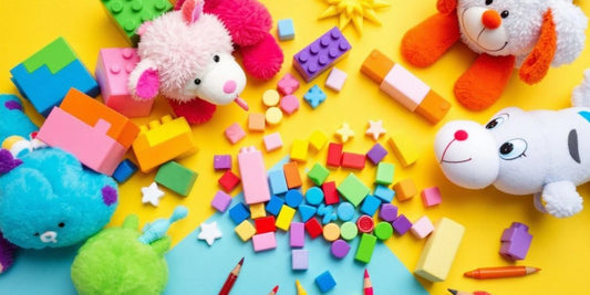 Colorful toys and art supplies for creative toddlers.