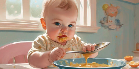 baby using spoon