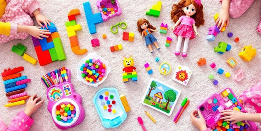 Colorful toys for creative play for 4-year-old girls.