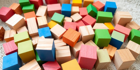 Colorful wooden blocks for safe educational playtime.