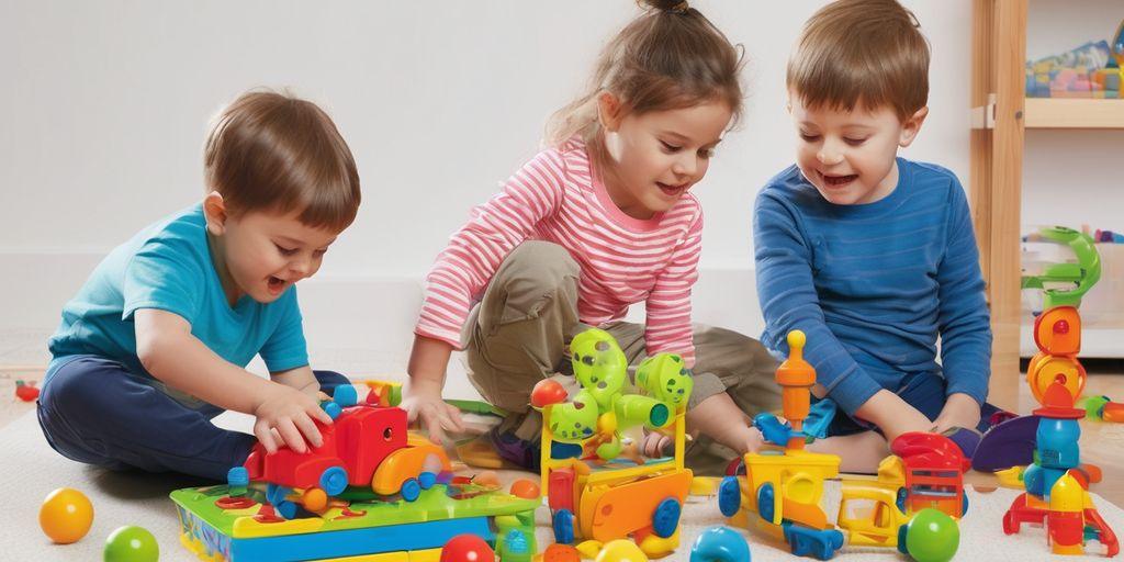 children playing with educational toys