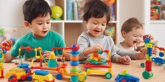 children playing with magnet toys