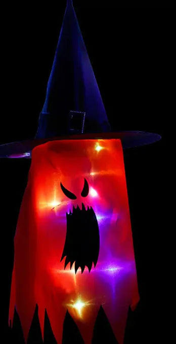 Spooky Halloween Ghost Lanterns | Festive Cloth Art Ghost String Lights