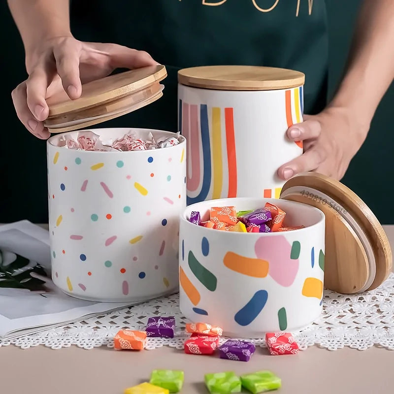 Ceramic Food Storage Jar Set – Elegant, Airtight Containers for Freshness and Style in Your Kitchen