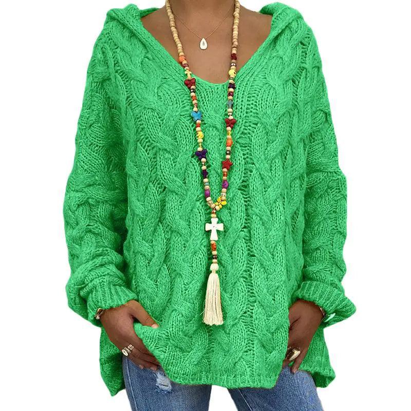 Women's Hooded Long Sleeve Sweater