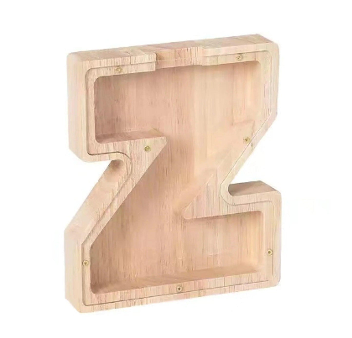 26 Letter Piggy Bank Wooden Coin Money Saving Box