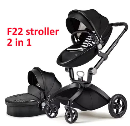 Convertible Baby Stroller – 3-in-1 Luxury Bassinet and Toddler Stroller