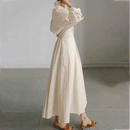 WOLF Long Dress with Notched Lapel