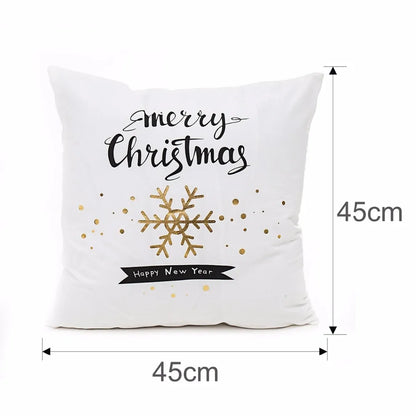 Cotton Linen Merry Christmas Cover Cushions - Holiday Decor for Living Room and Bedroom