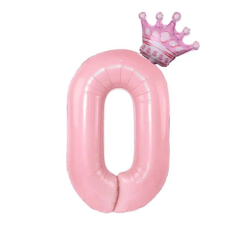 32inch Pastel Baby Blue Pink Foil Number Balloon With Crown 1 2 3 4 5 6 7 Birthday Party Baby Shower Wedding Decoration