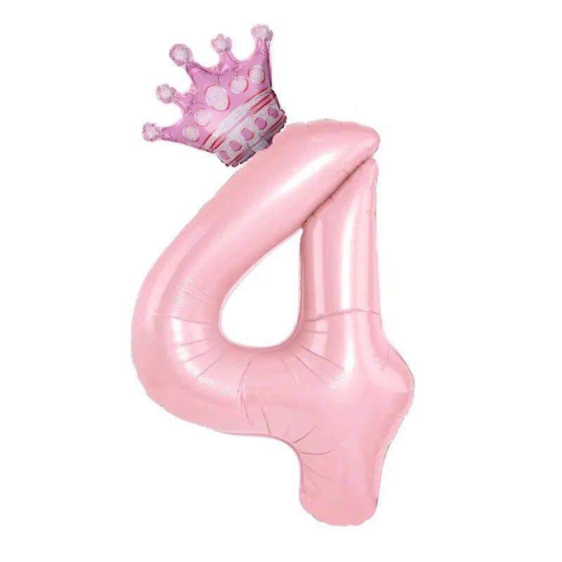 32inch Pastel Baby Blue Pink Foil Number Balloon With Crown 1 2 3 4 5 6 7 Birthday Party Baby Shower Wedding Decoration