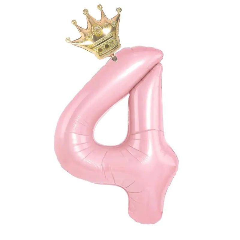 32inch Pastel Baby Blue Pink Foil Number Balloon With Crown 1 2 3 4 5 6 7 Birthday Party Baby Shower Wedding Decoration