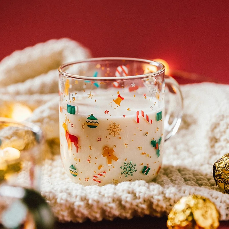 Creative Christmas Panda Glass Mug – Adorable & Festive Holiday Drinkware 🎅🐼