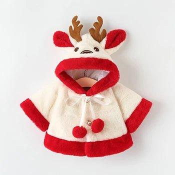 4 Colors Cute Christmas Elk Plush Baby Jacket