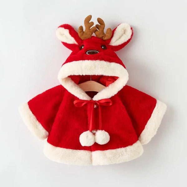 Adorable Christmas Elk Plush Baby Jacket | Cozy & Festive Winter Wear