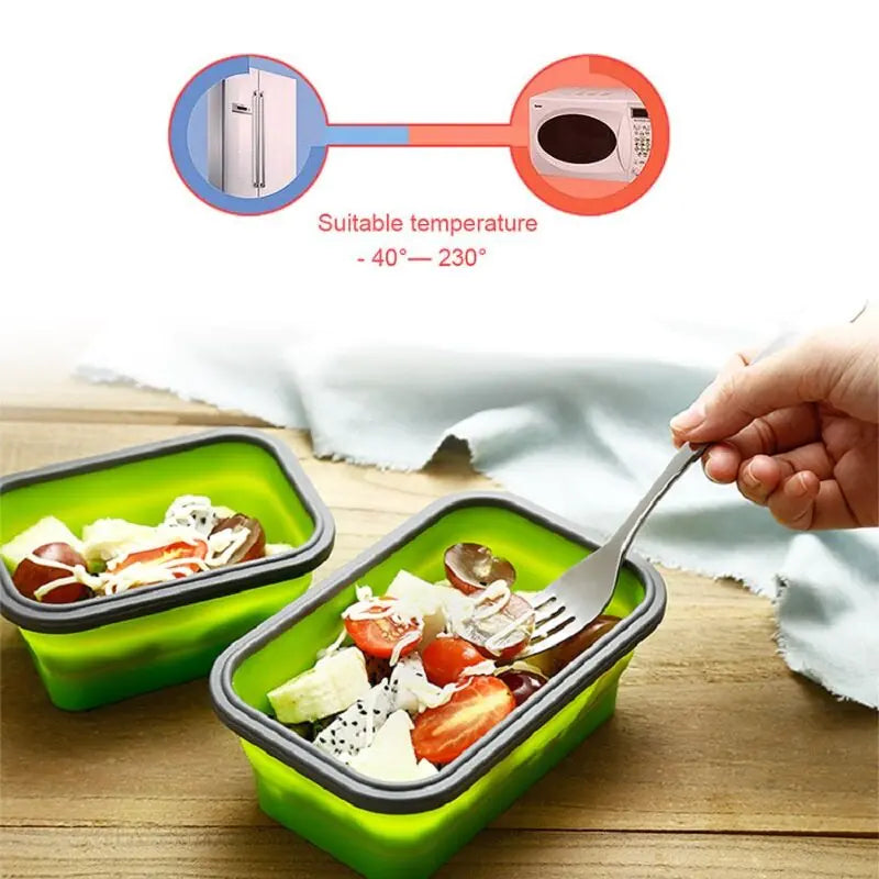 Collapsible Bento Box – Versatile Silicone Food Storage Containers for All Temperatures