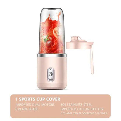 6 Blades Juicer Cup 400ML: Portable USB Smoothie Blender for Fresh Juices