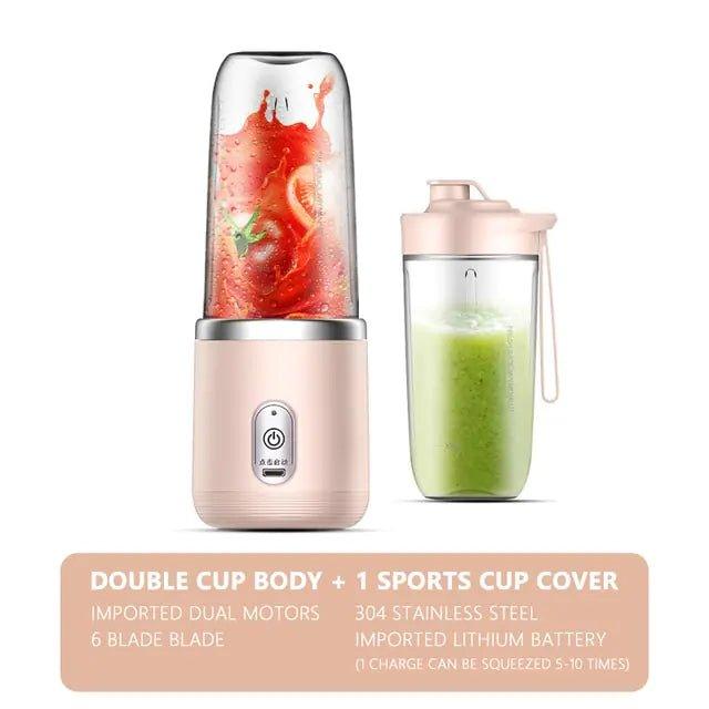 6 Blades Juicer Cup 400ML: Portable USB Smoothie Blender for Fresh Juices