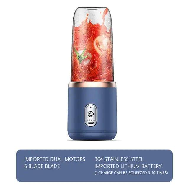 6 Blades Juicer Cup 400ML: Portable USB Smoothie Blender for Fresh Juices