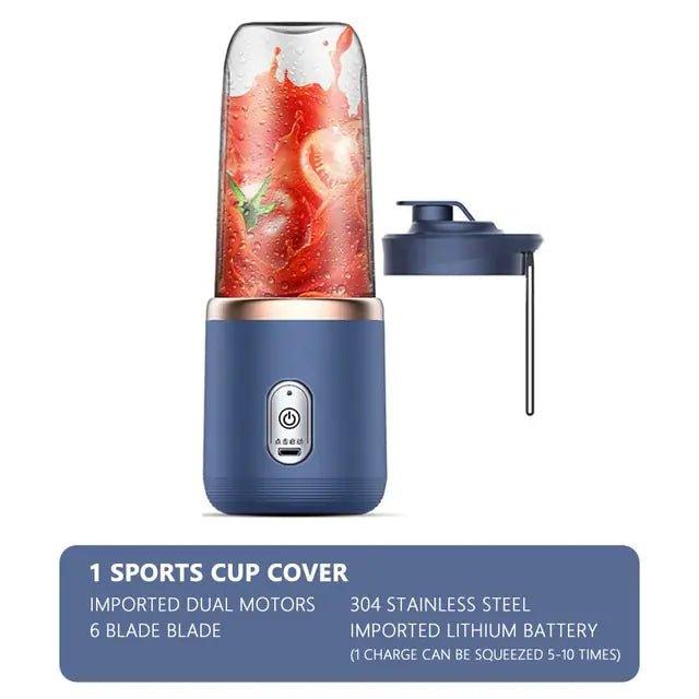 6 Blades Juicer Cup 400ML: Portable USB Smoothie Blender for Fresh Juices