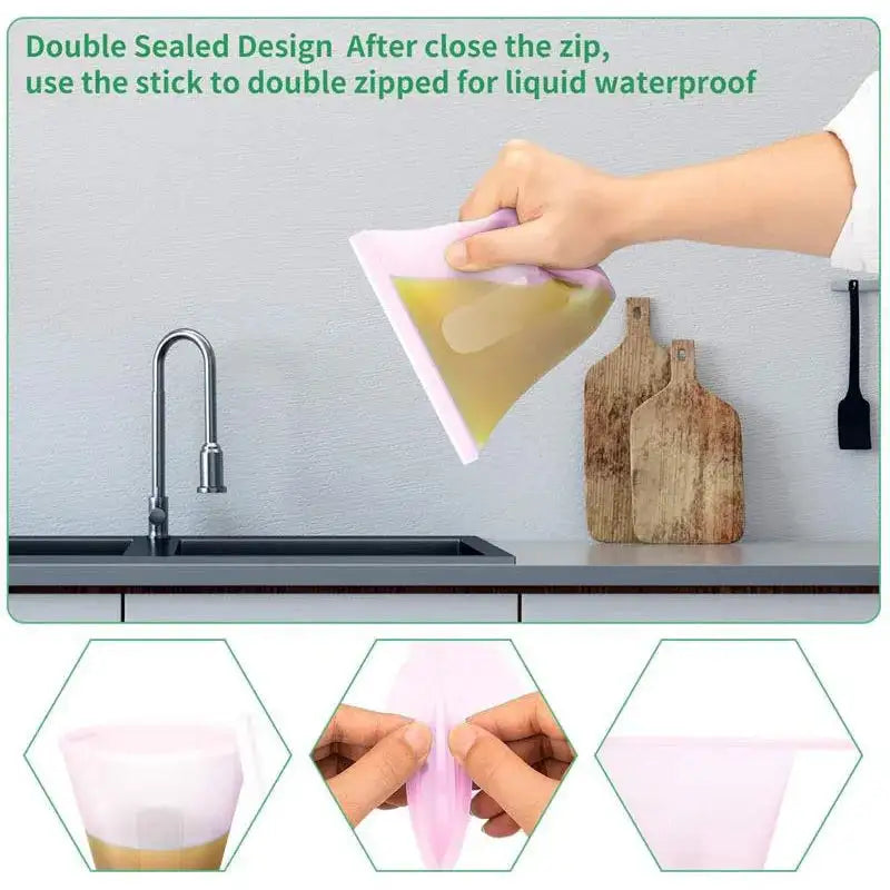 Reusable Silicone Food Storage Bags – Eco-Friendly Airtight Sealing Solution - Home Kartz