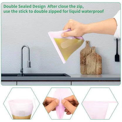 Reusable Silicone Food Storage Bags – Eco-Friendly Airtight Sealing Solution