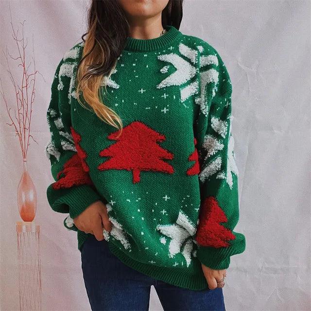 Christmas Sweater Knit Elastic Jumper – Cozy, Stylish, and Perfect for the Holidays