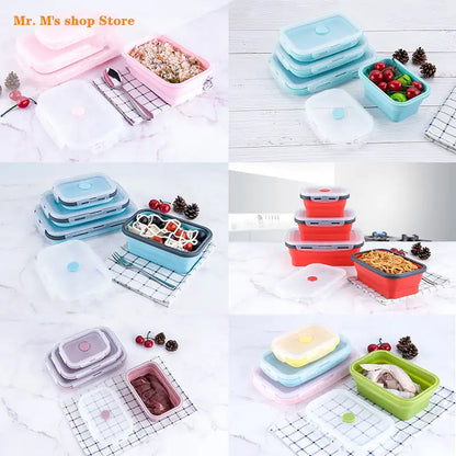 Collapsible Bento Box – Versatile Silicone Food Storage Containers for All Temperatures