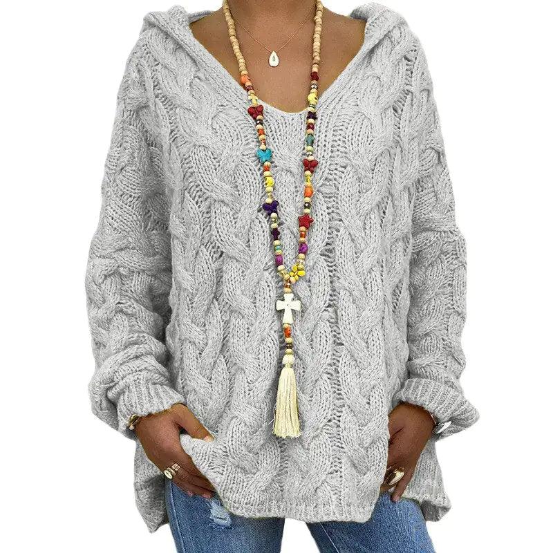 Women's Hooded Long Sleeve Sweater