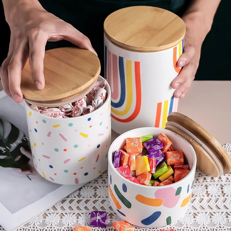 Ceramic Food Storage Jar Set – Elegant, Airtight Containers for Freshness and Style in Your Kitchen