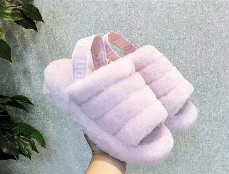 2020 Women Indoor Fur Slides