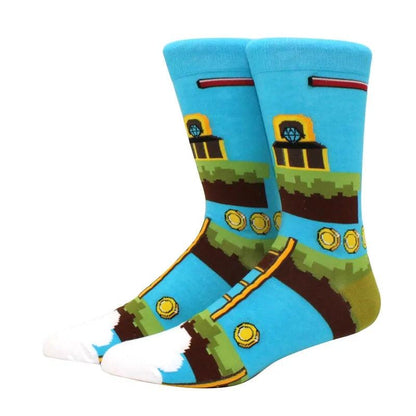 New Men's Diamond Ramen Astronaut Pattern Hip Hop Socks