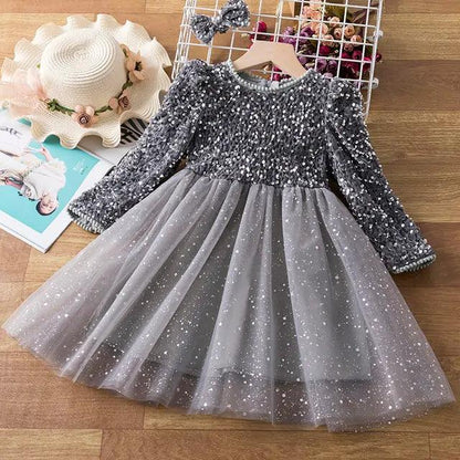 Shine Bright in Every Occasion with Our Spring Sequins Dress for Kids