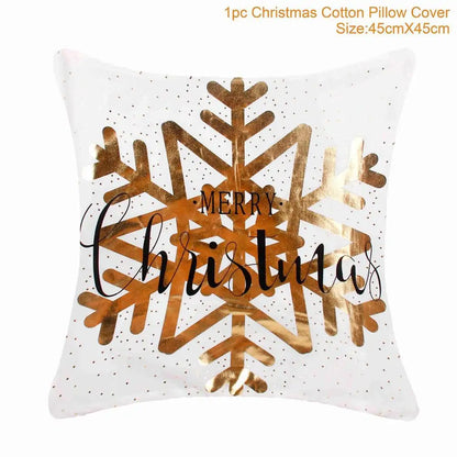 Cotton Linen Merry Christmas Cover Cushions - Holiday Decor for Living Room and Bedroom