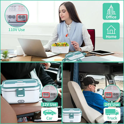 Electric Lunch Box: 3-in-1 Heated Meal Solution for Cars, Trucks, Office and Home Use