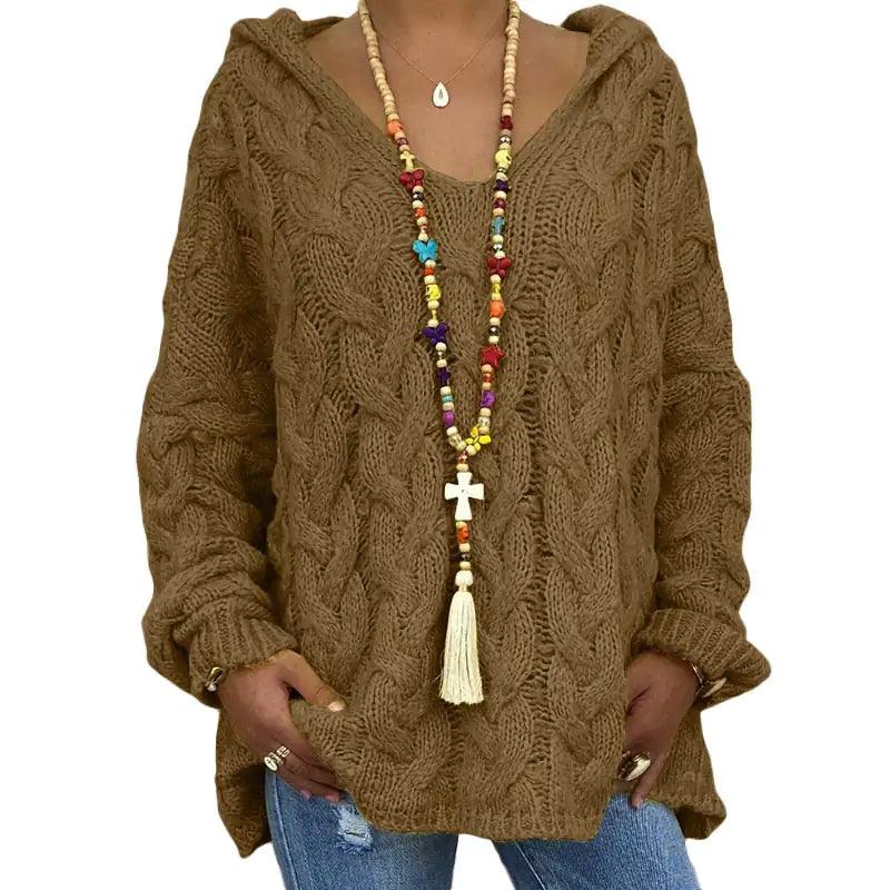 Women's Hooded Long Sleeve Sweater