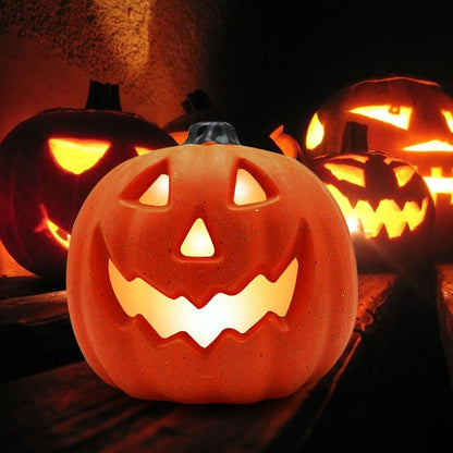 Light Up Halloween with the LED Pumpkin Lantern Night Light – Safe and Spooky Decor