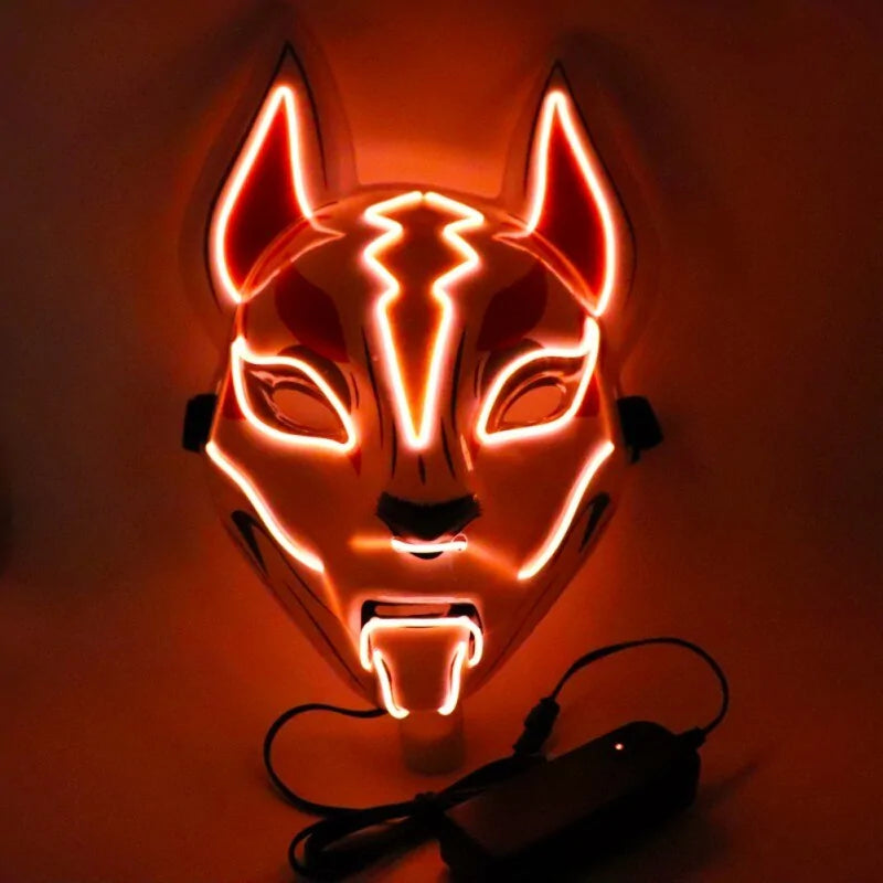 Illuminate Your Look with the Neon LED Luminous Joker Mask for Halloween and Parties 🎃