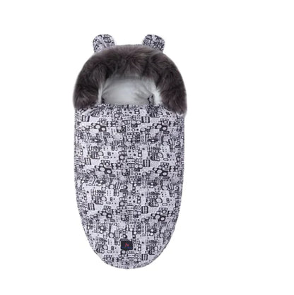 Baby Sleeping Bag with Fur Collar