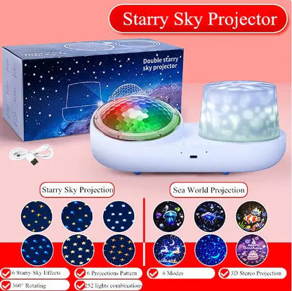 3D LED Ocean Star Rotating Music Projection Light