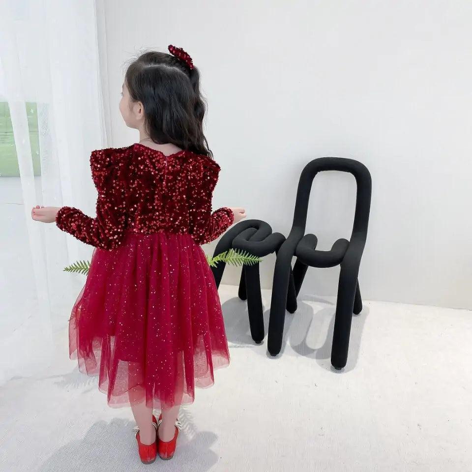 Shine Bright in Every Occasion with Our Spring Sequins Dress for Kids