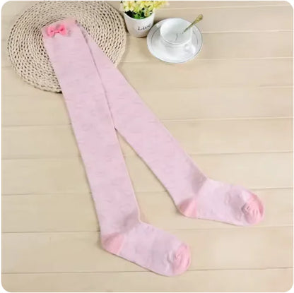 Kawaii Pink Bow Embroidered Thigh Highs