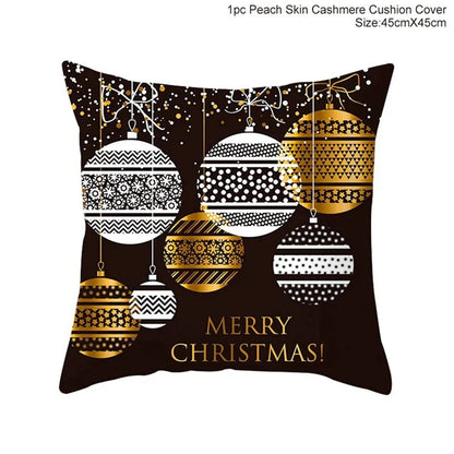 Cotton Linen Merry Christmas Cover Cushions - Holiday Decor for Living Room and Bedroom