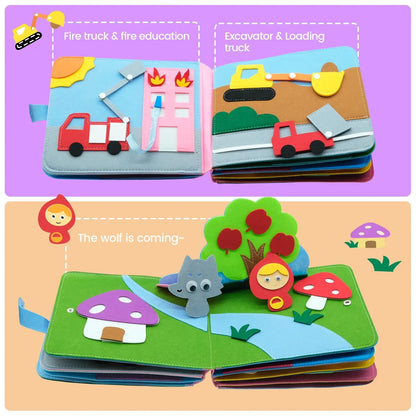 Interactive 3D Story Cloth Book for Babies – Sensory Learning and Early Literacy