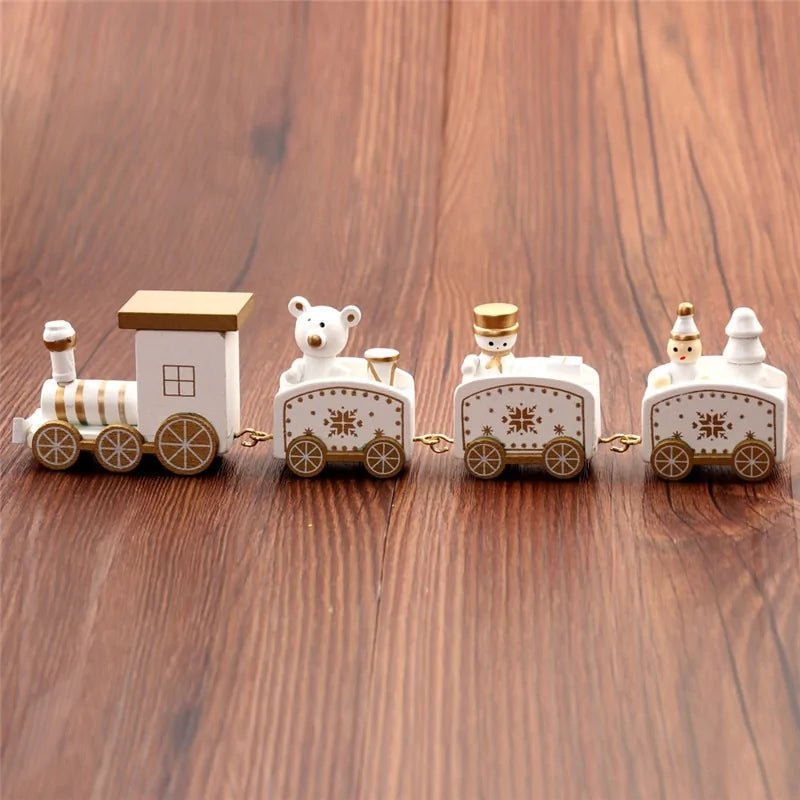 Christmas Train Painted Wood Decoration – Festive & Charming Holiday Ornament 🎄🚂