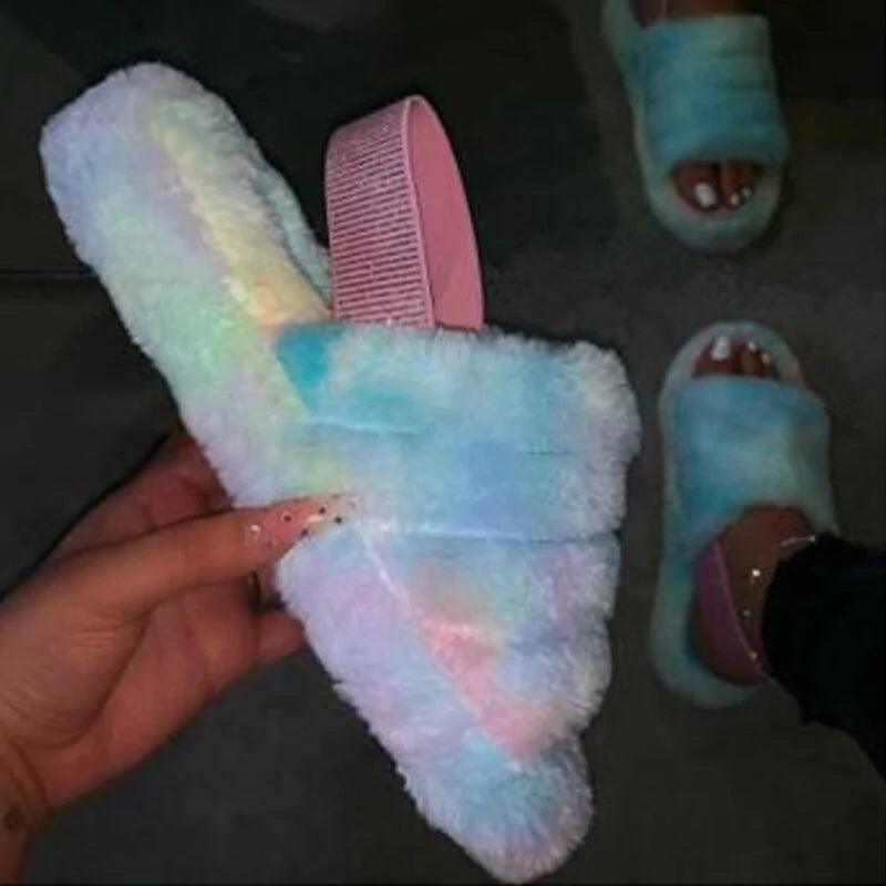 2020 Women Indoor Fur Slides