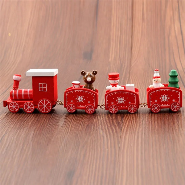 Christmas Train Painted Wood Decoration – Festive & Charming Holiday Ornament 🎄🚂