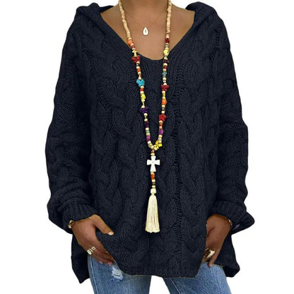 Women's Hooded Long Sleeve Sweater