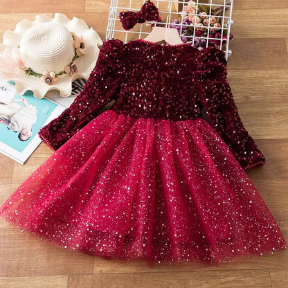 Shine Bright in Every Occasion with Our Spring Sequins Dress for Kids