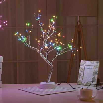 Enchanting 3D Copper Wire Fire Tree Pearl Night Light – Illuminate Your Space with Elegance 🌟